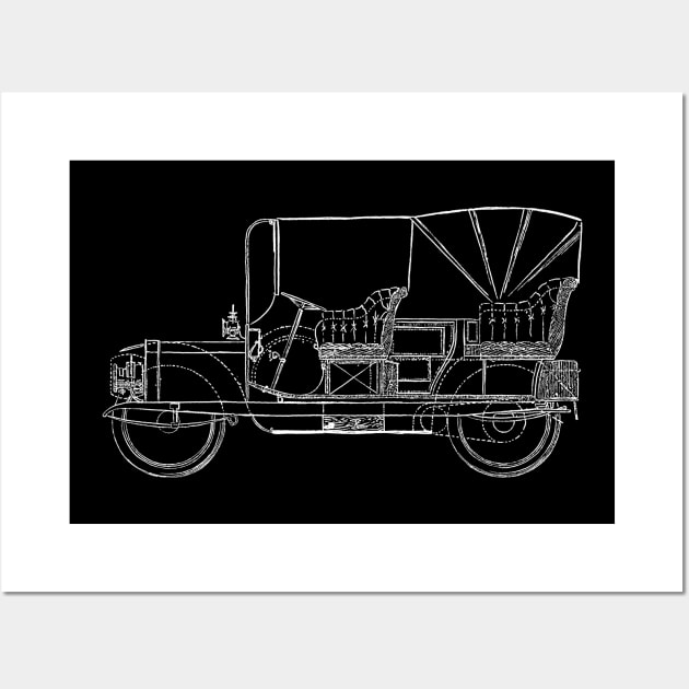 1907 Car Blueprint Wall Art by Boyanton Designs